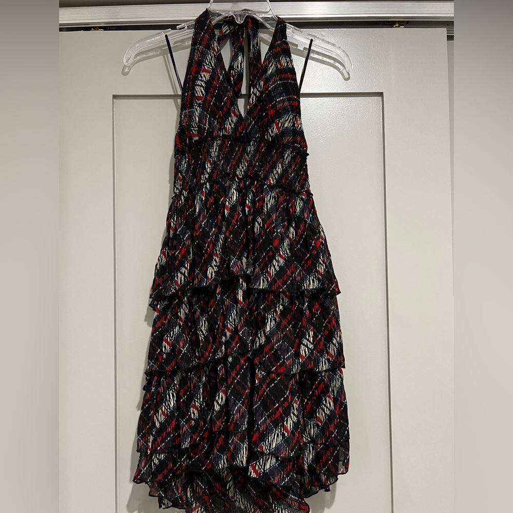 Chic Halter Neck Ruffle Dress